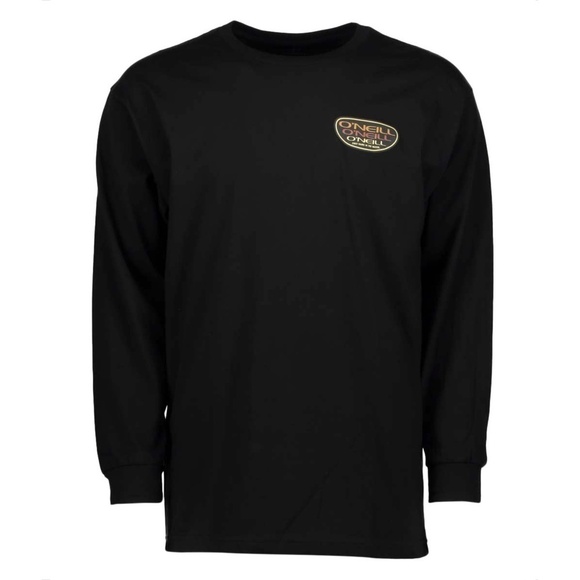 O'Neill Black Tee t-shirt Graphic Long Sleeve Pullover Top 100% Cotton - Picture 1 of 8